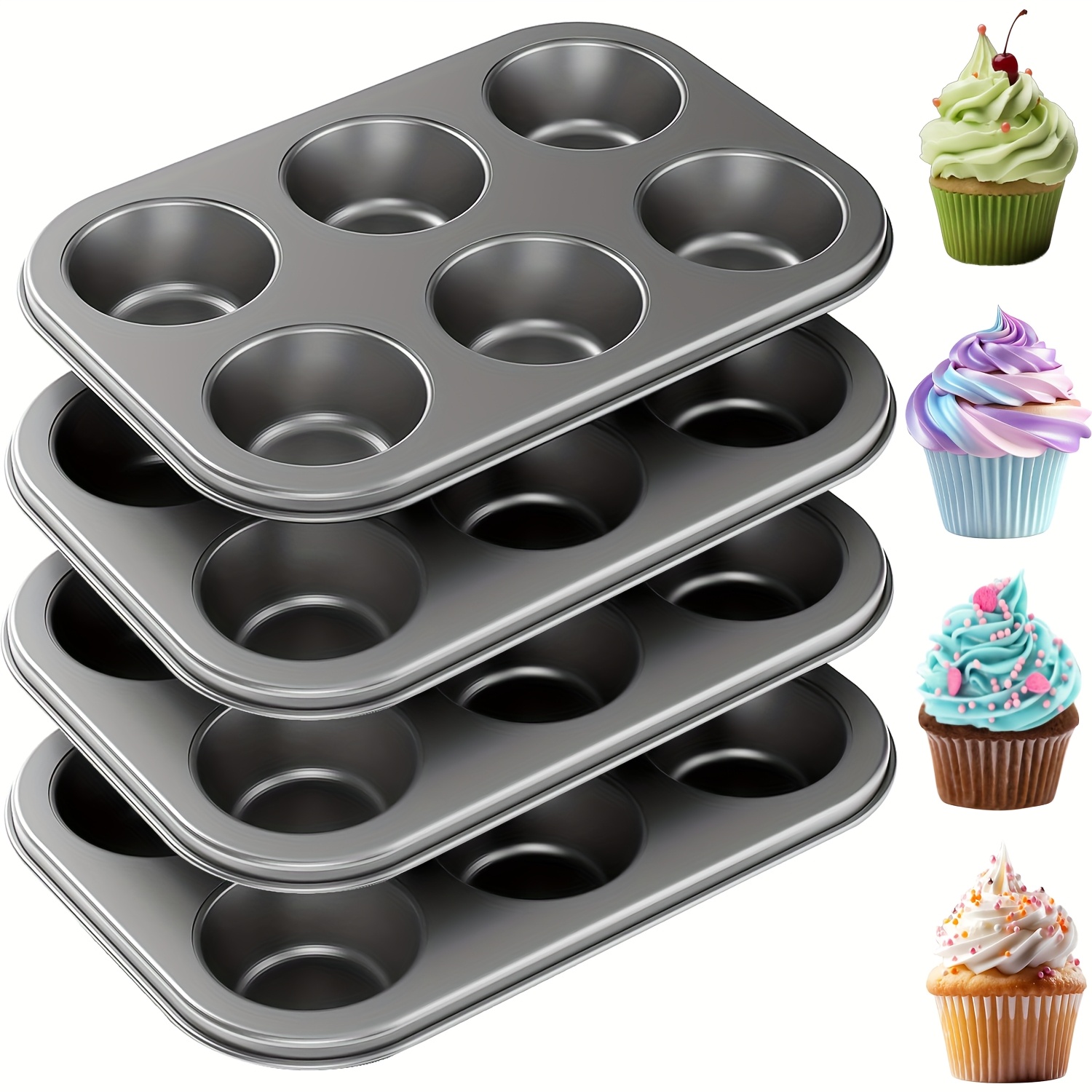 4-Piece Nonstick Carbon Steel Muffin Pan Set