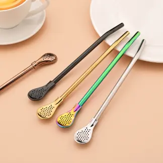 Colorful Stainless Steel Tea Straws - Reusable Yerba Mate Tools