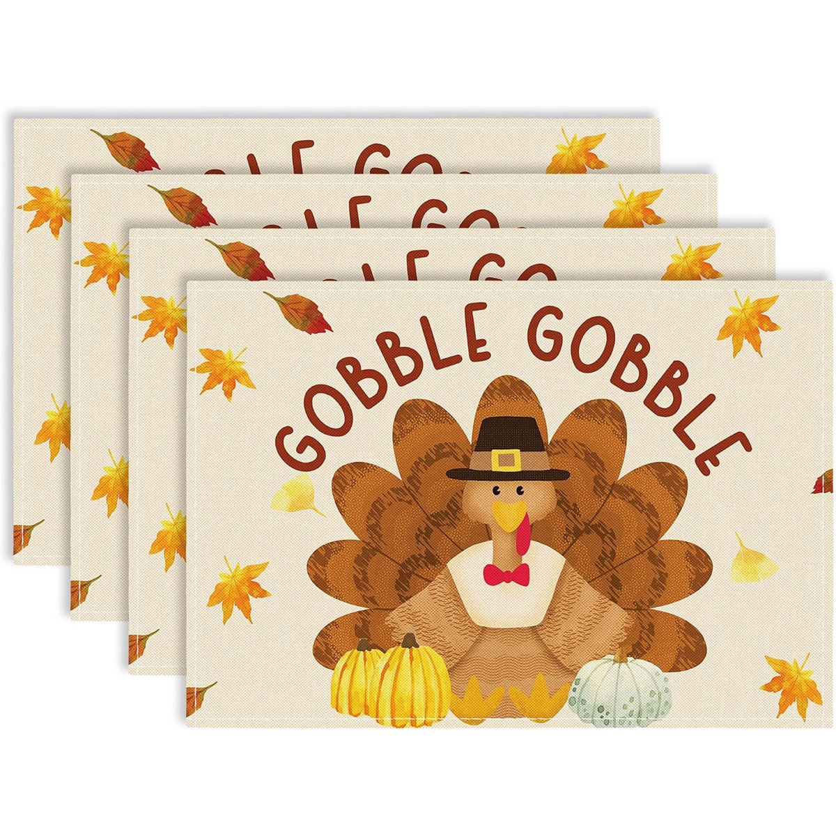 Autumn Linen Table Placemats Set – Thanksgiving Dining Decor - Image 6