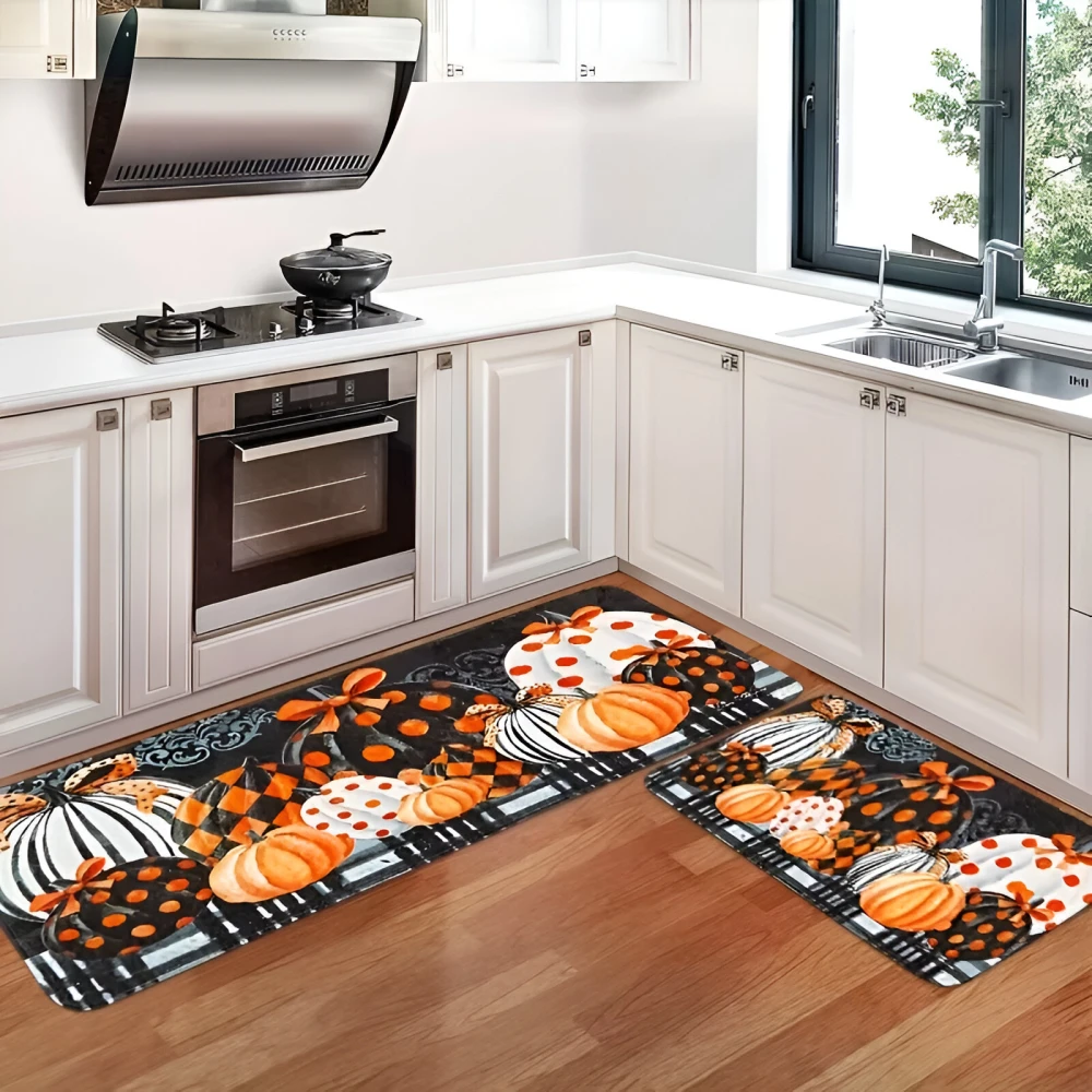 Thanksgiving Farmhouse Kitchen Mat Set – Soft Non-Slip Holiday Rugs - Image 2
