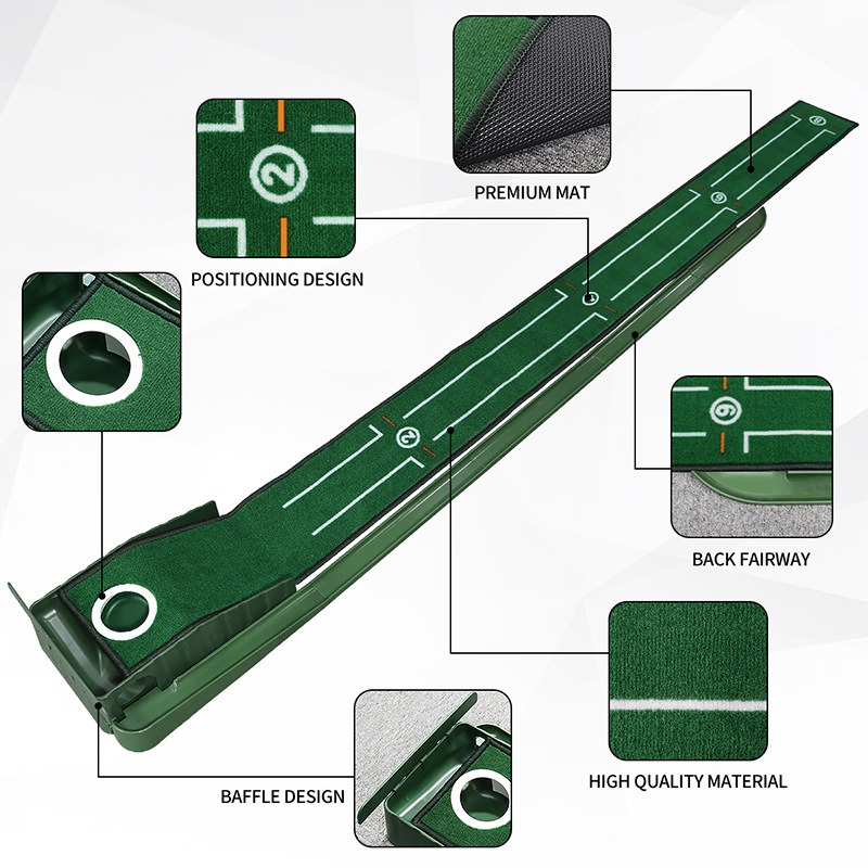 Mini Push Portable Golf Putting Green for Indoor & Outdoor Practice - Image 2
