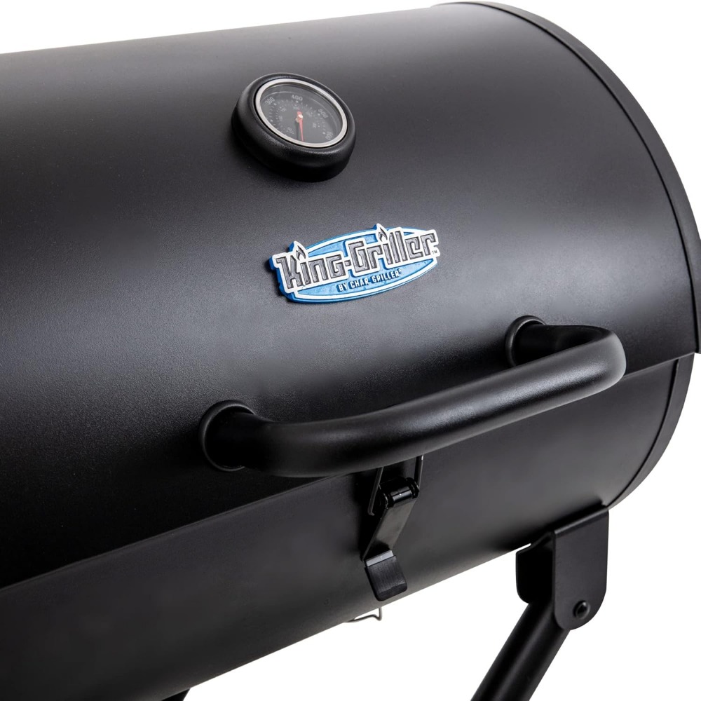 Portable Barrel Charcoal Grill with Folding Legs and Wheels - Image 5