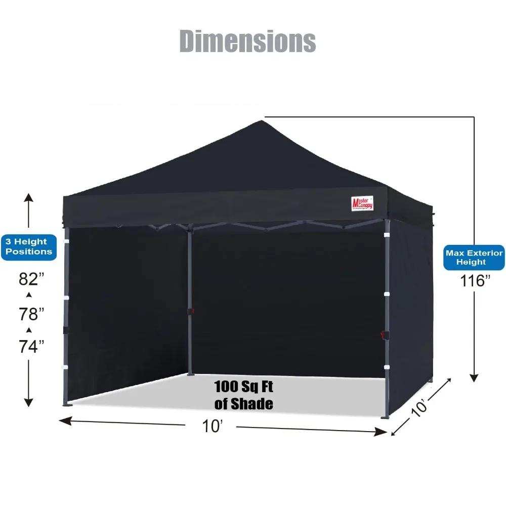10x10 Heavy Duty Pop-Up Canopy Tent with Sidewalls - Image 5