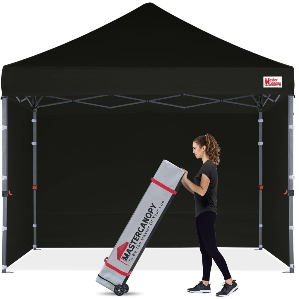 10x10 Heavy Duty Pop-Up Canopy Tent with Sidewalls