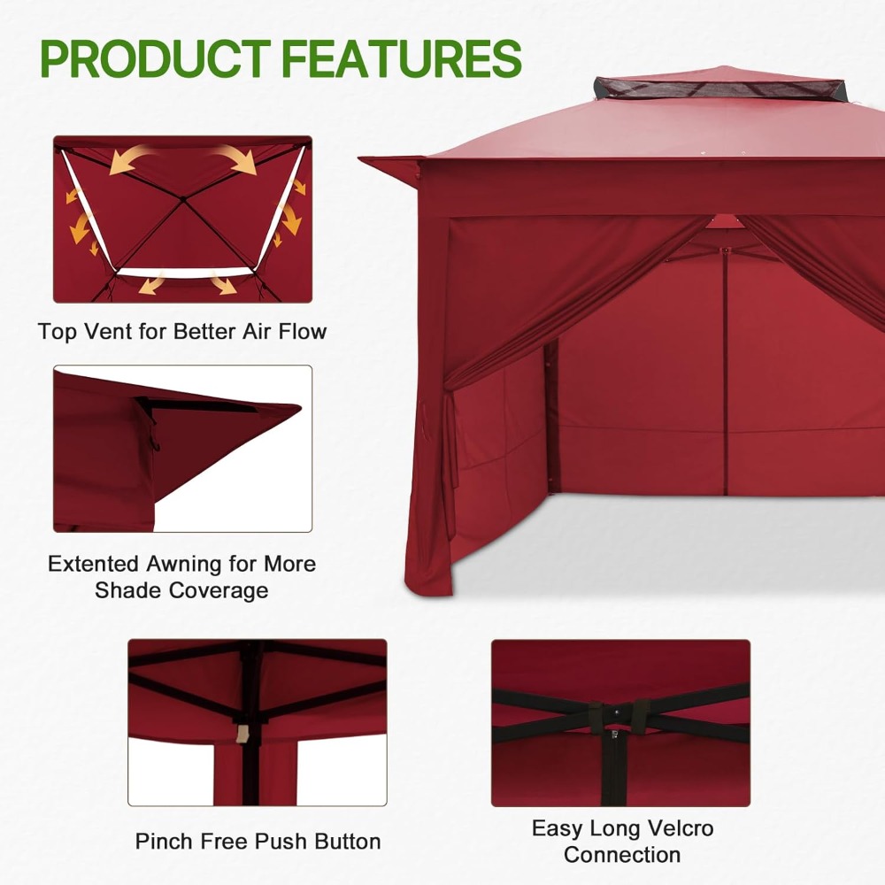 11x11 Pop-Up Gazebo Tent with Sidewalls - Perfect Outdoor Shelter - Image 2