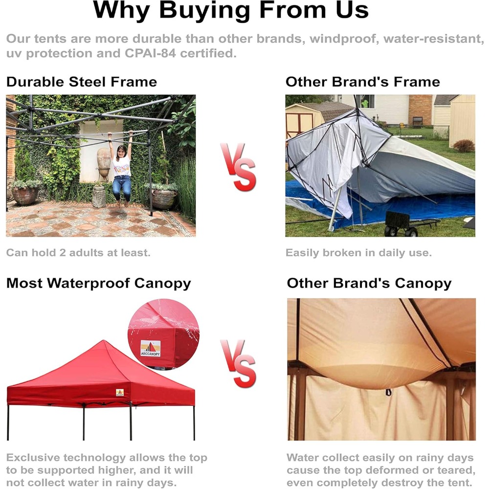 Premium 10x10 Pop-Up Canopy Tent - Strong, Waterproof & UV Protection - Image 6