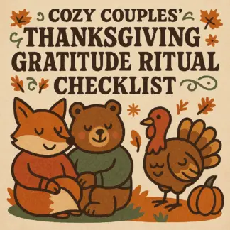 Cozy Couples’ Thanksgiving Gratitude Ritual Checklist | Printable Guide for How to Create a Thanksgiving Gratitude Ritual for Couples | Digital Download for Meaningful Connection