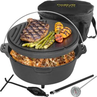 6QT Pre-Seasoned Cast Iron Dutch Oven Pot