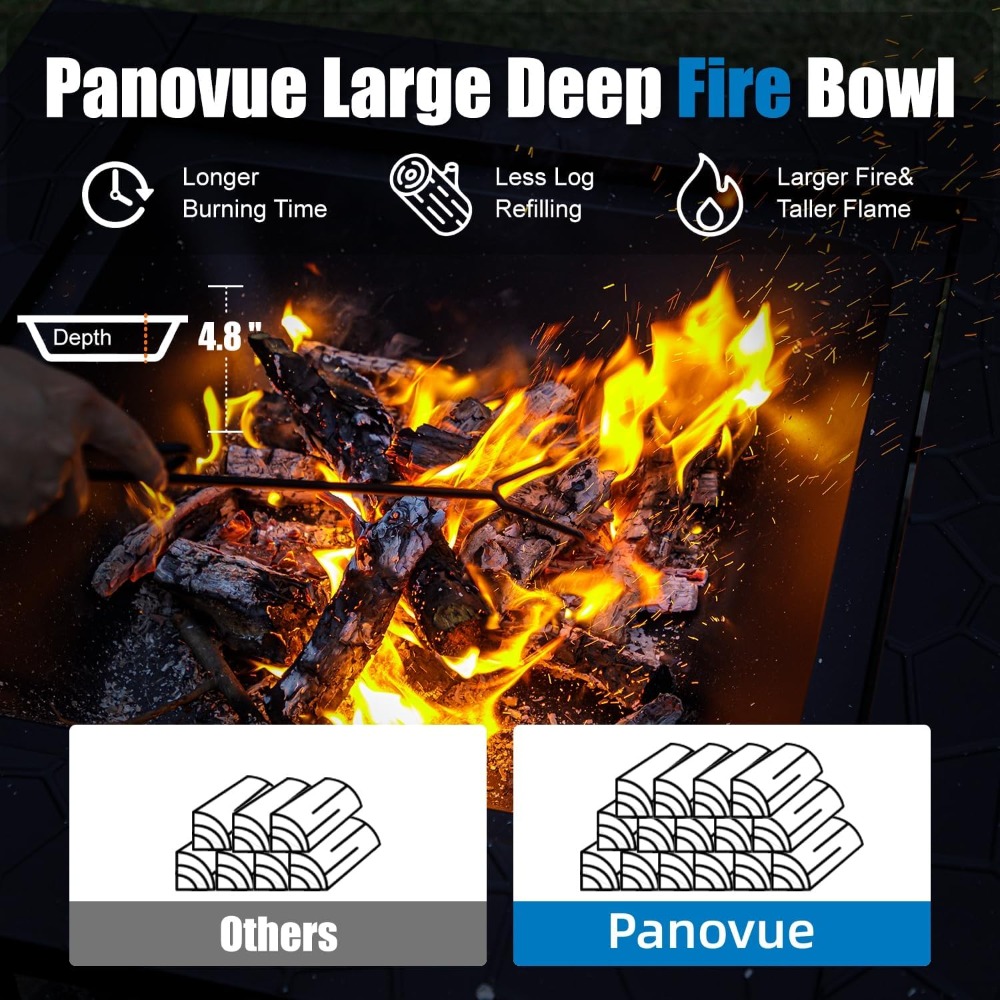 32-Inch Multifunctional Outdoor Fire Pit Table - Image 3