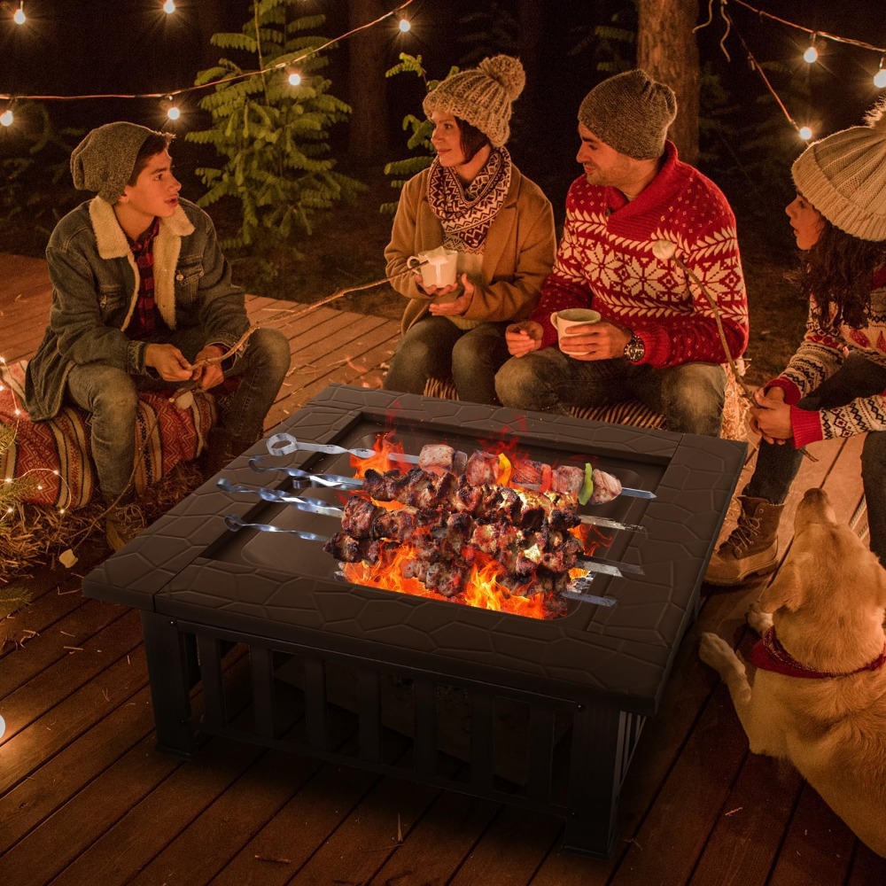 32-Inch Multifunctional Outdoor Fire Pit Table - Image 5