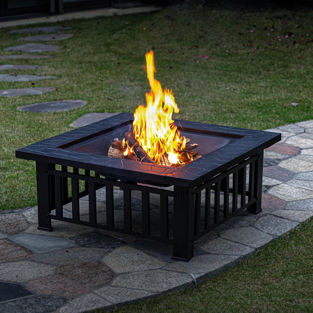 32-Inch Multifunctional Outdoor Fire Pit Table - Image 2