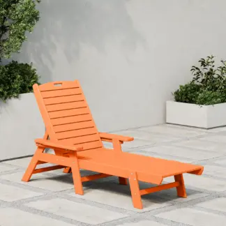HDPE Adirondack Reclining Chaise Lounge – Weather & UV Resistant Outdoor Chair