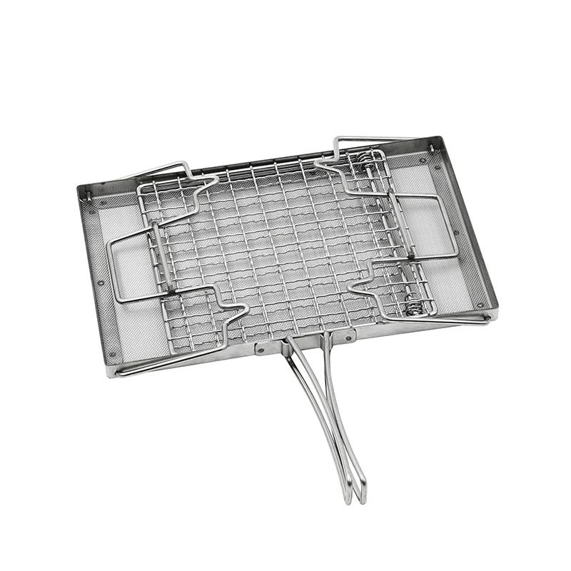 Portable Outdoor BBQ Grill Stand - Folding Stainless Steel Camping Rack - Image 3