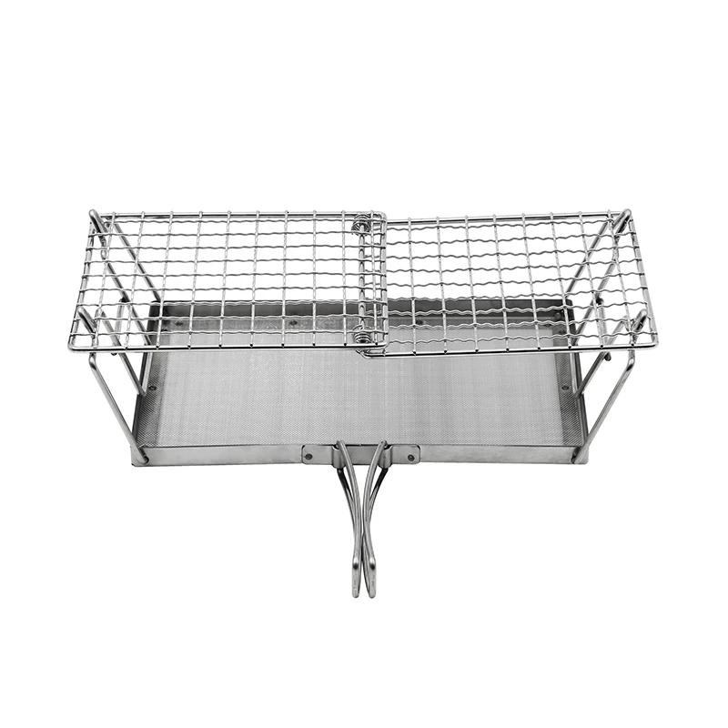 Portable Outdoor BBQ Grill Stand - Folding Stainless Steel Camping Rack - Image 4