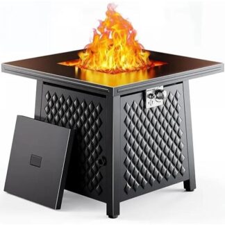 28 Inch Propane Fire Pit Table - 50,000 BTU Outdoor Gas Fire Table