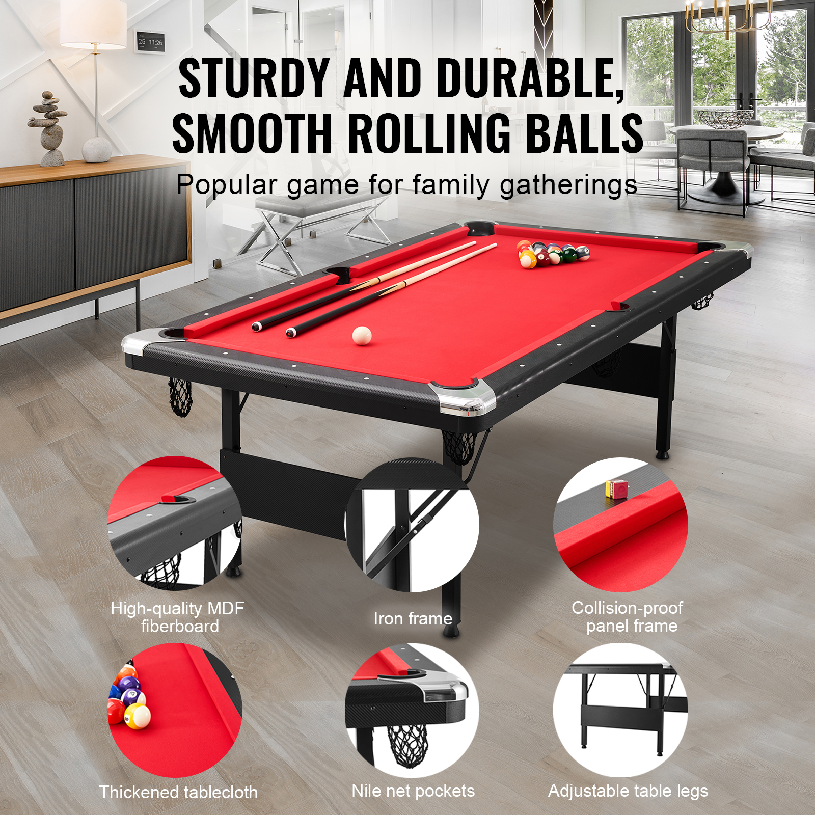 Portable Foldable Billiard Table - Ideal for Home and Outdoor Play - Image 3