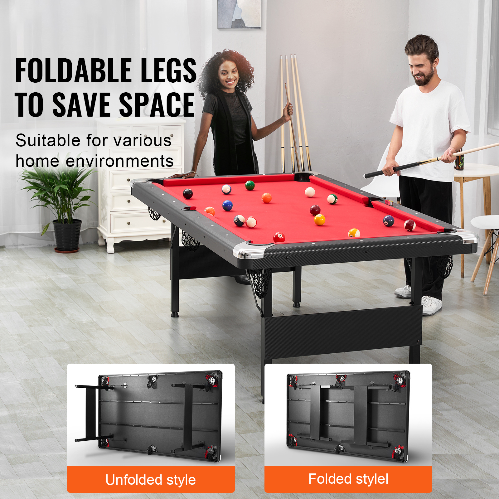 Portable Foldable Billiard Table - Ideal for Home and Outdoor Play - Image 2