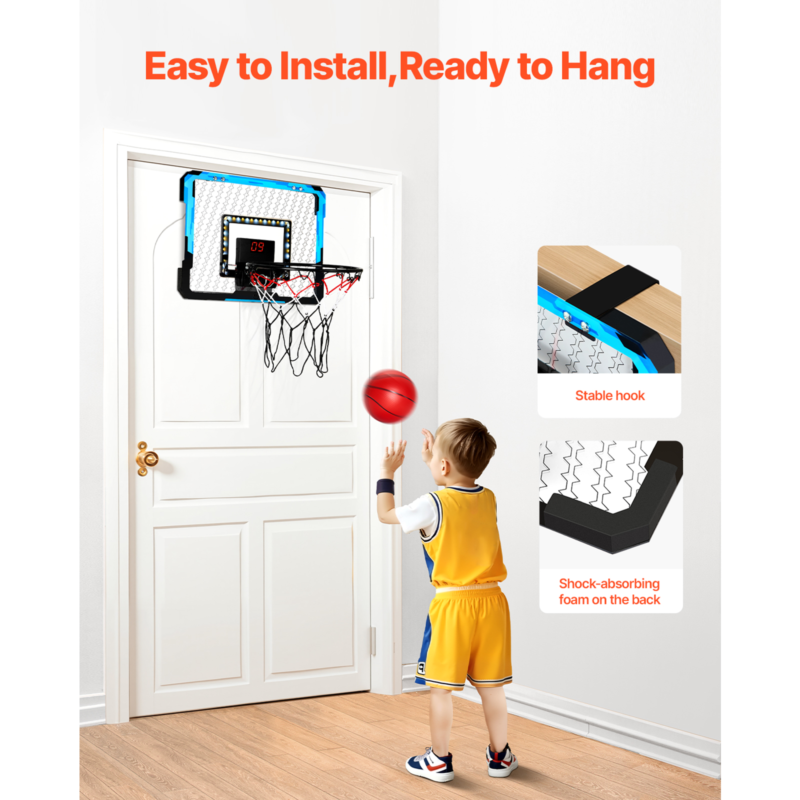 Foldable Basketball Hoop for Kids - Fun Indoor and Outdoor Games - Image 3