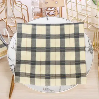 Colorful 2-Ply Plaid Paper Napkins for Parties, Weddings & Restaurants