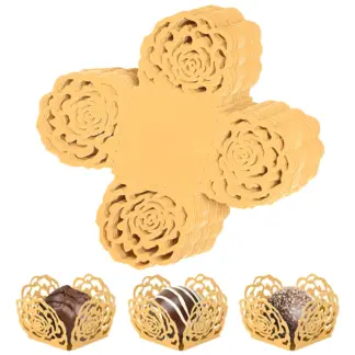 Elegant Chocolate & Candy Wrappers – 30pcs Mini Paper Baking Cups for Parties