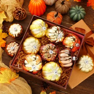 Colorful Decorative Pumpkin Balls – 6PCS Holiday Hanging Ornaments