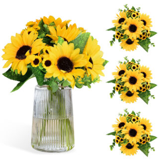 Vibrant 22-Head Artificial Sunflower Bouquet for Home & Party Decor