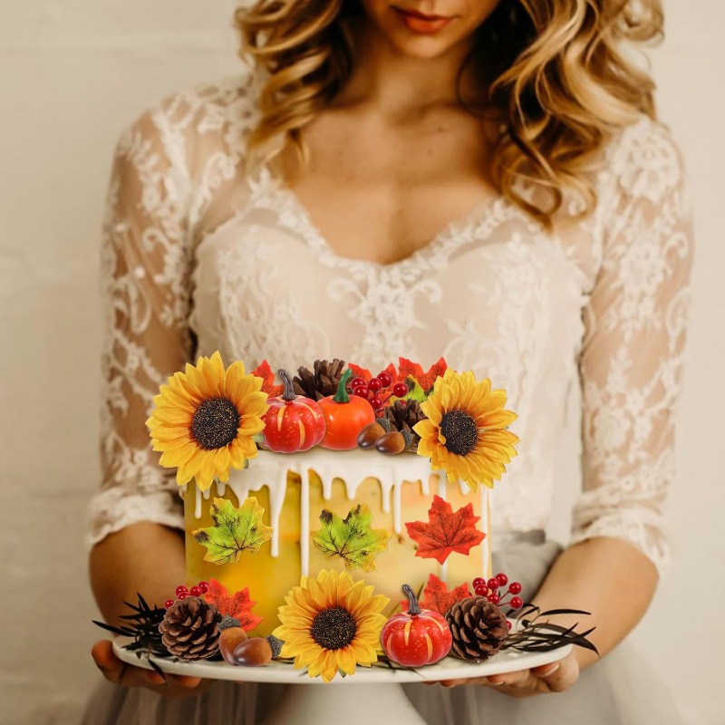 73pcs Fall Cake Toppers for Thanksgiving Party Decorations - Image 3