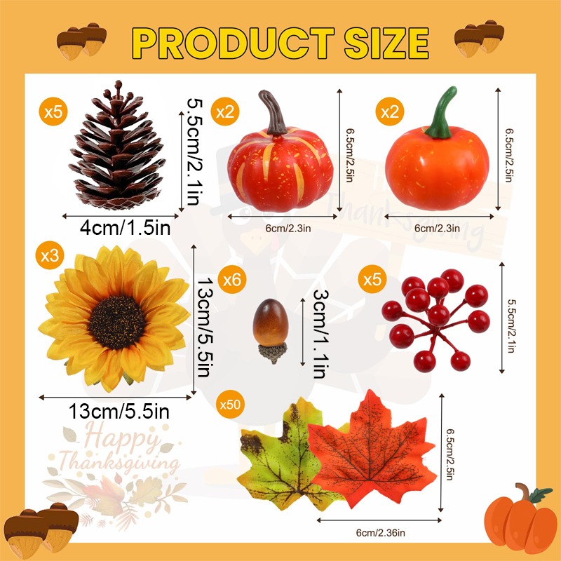 73pcs Fall Cake Toppers for Thanksgiving Party Decorations - Image 5