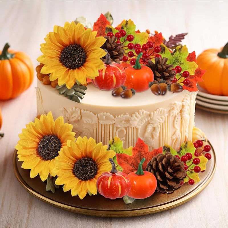 73pcs Fall Cake Toppers for Thanksgiving Party Decorations