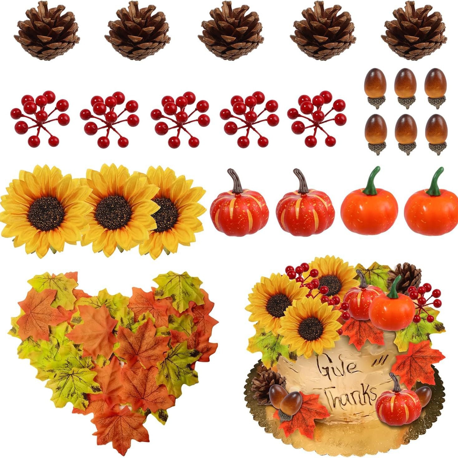 73pcs Fall Cake Toppers for Thanksgiving Party Decorations - Image 4