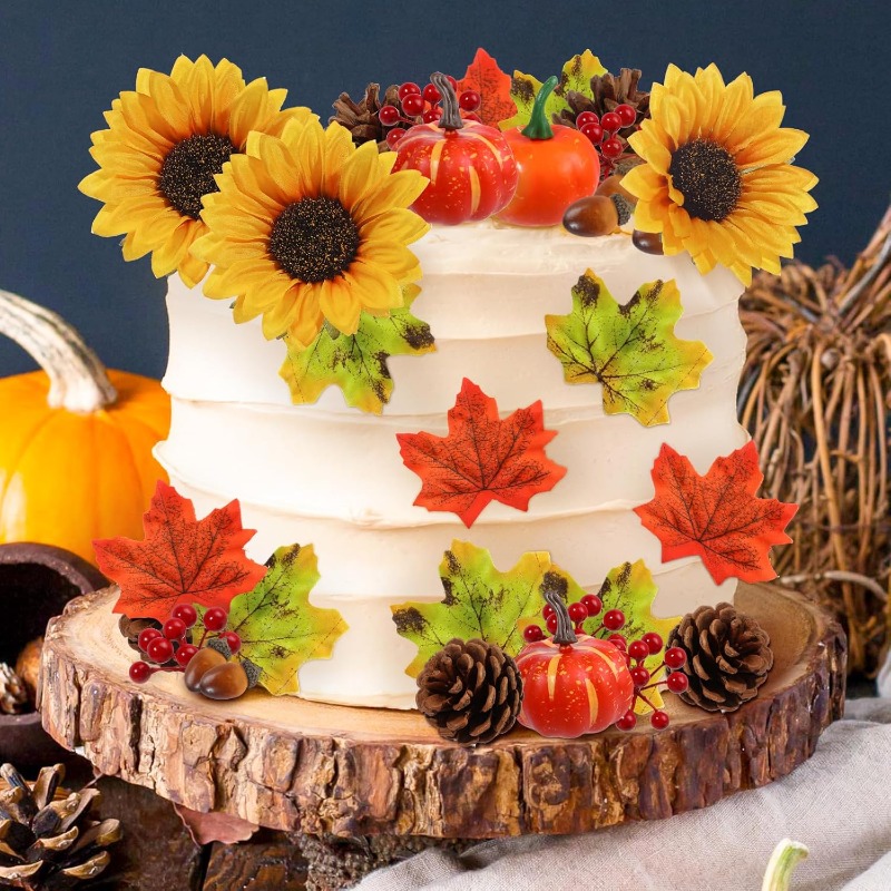 73pcs Fall Cake Toppers for Thanksgiving Party Decorations - Image 2