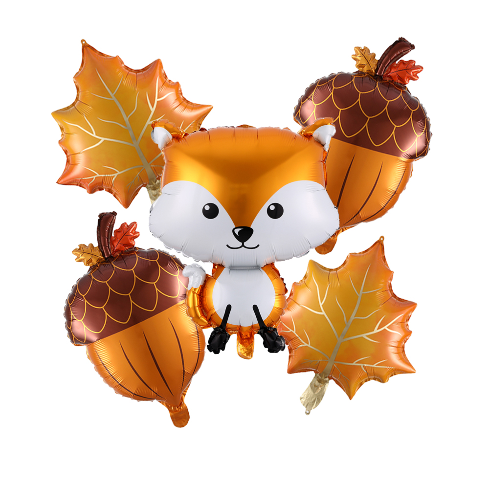 Fox, Maple Leaves & Pine Cones