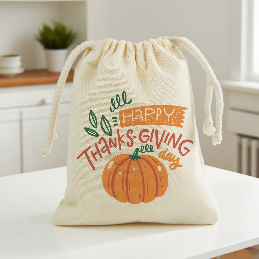 5Pcs Thanksgiving Pumpkin Treat Bags - Fall Harvest Party Favor Set - Image 2