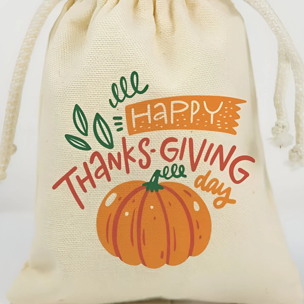 5Pcs Thanksgiving Pumpkin Treat Bags - Fall Harvest Party Favor Set - Image 4