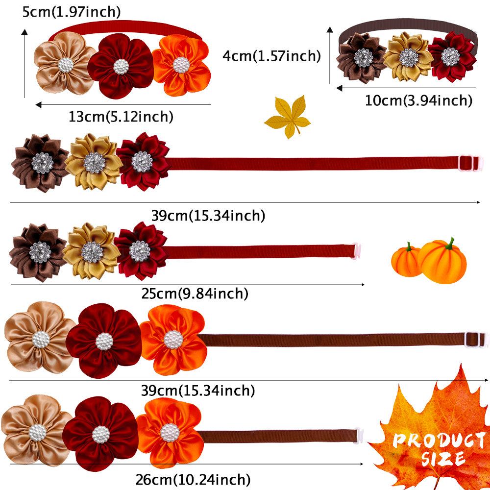 Fall Pet Bow Tie Collars for Small Dogs & Cats - Image 6
