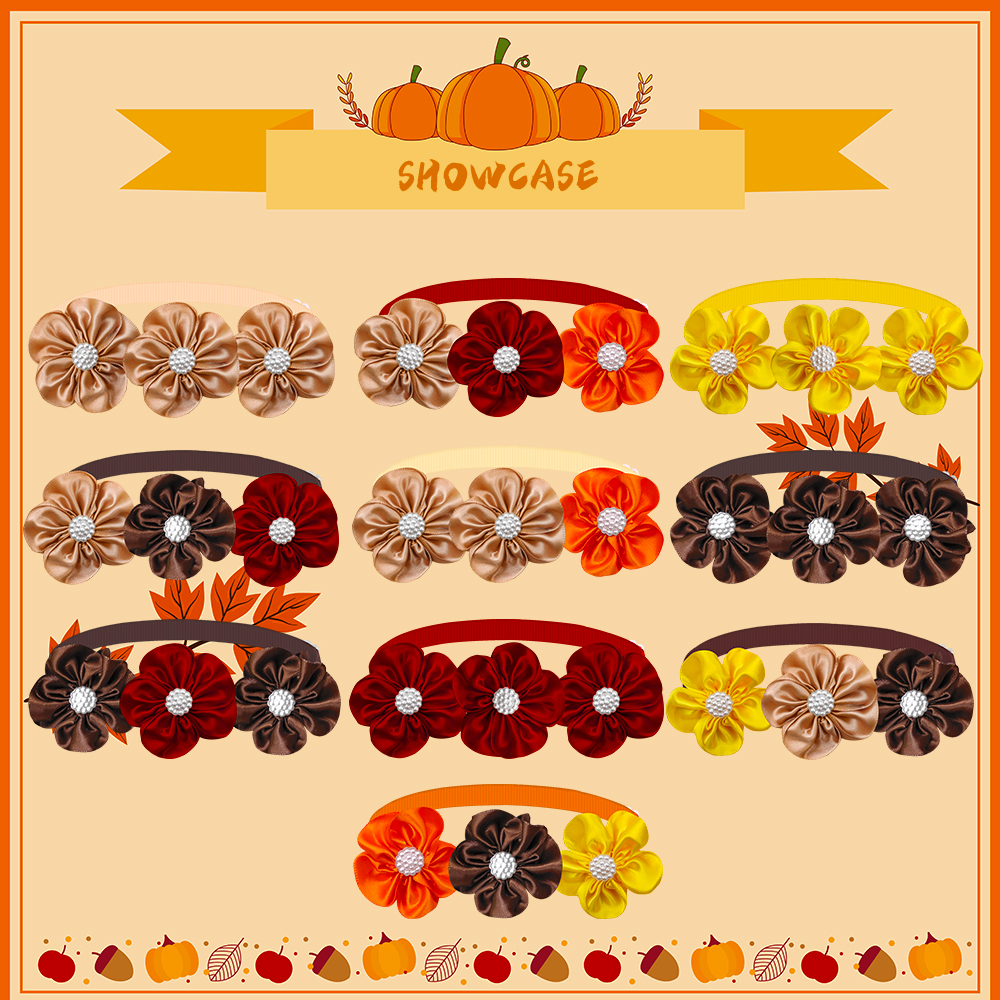 Fall Pet Bow Tie Collars for Small Dogs & Cats - Image 4
