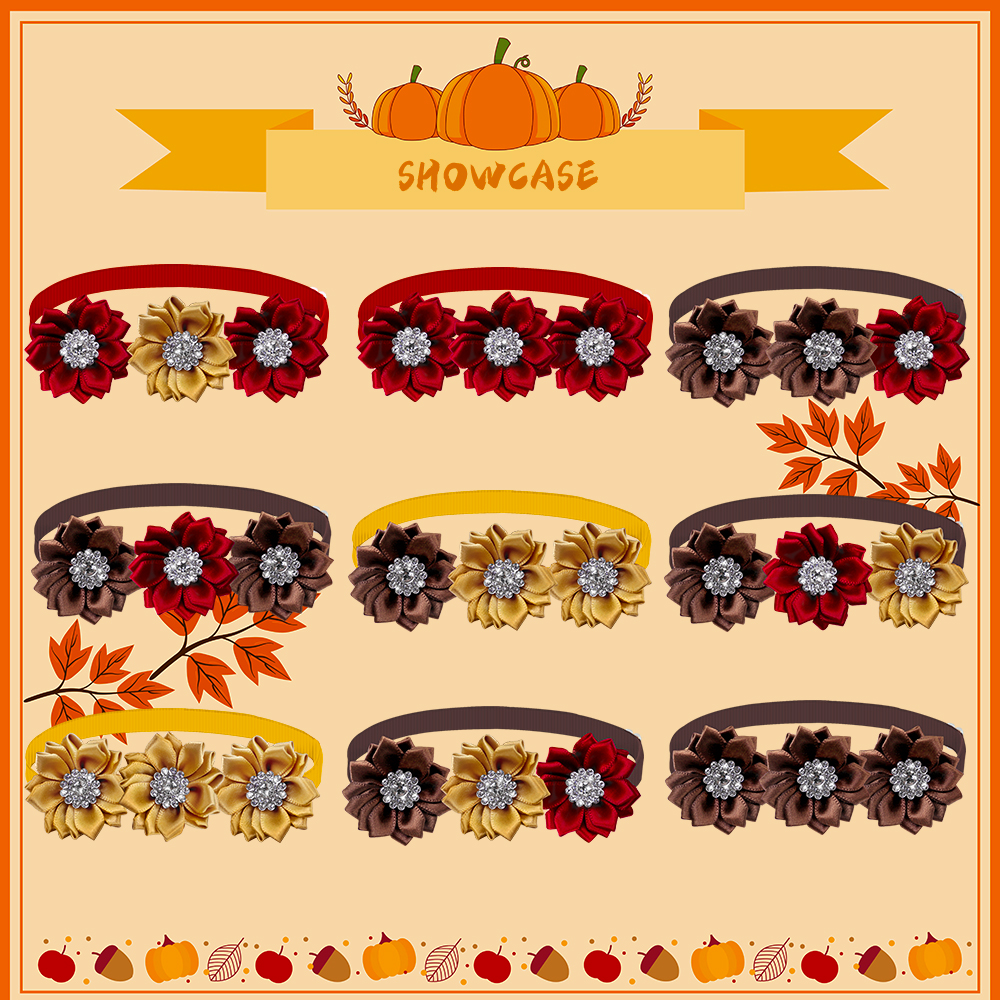 Fall Pet Bow Tie Collars for Small Dogs & Cats - Image 3