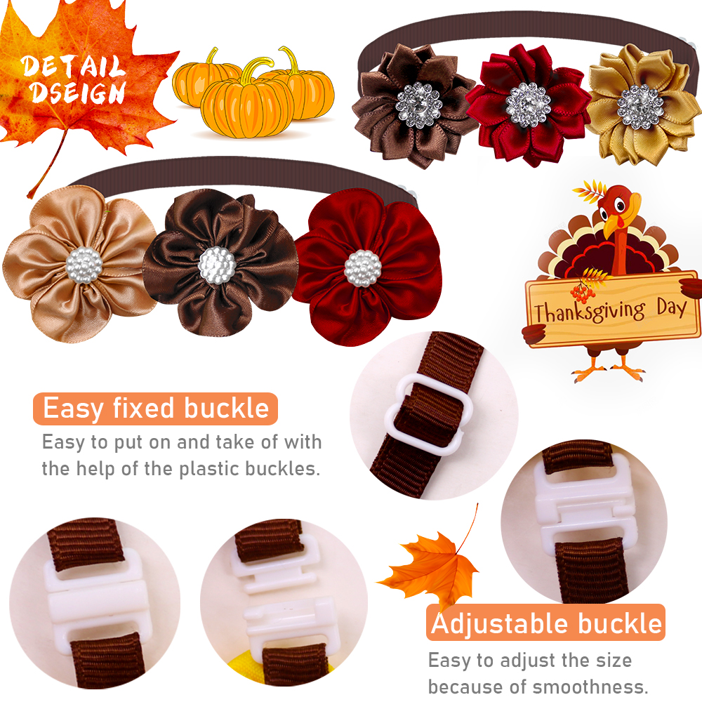 Fall Pet Bow Tie Collars for Small Dogs & Cats - Image 5