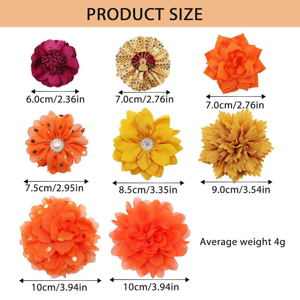 50pcs Thanksgiving Fall Dog Bowties – Adjustable Orange Collar for Pets - Image 6