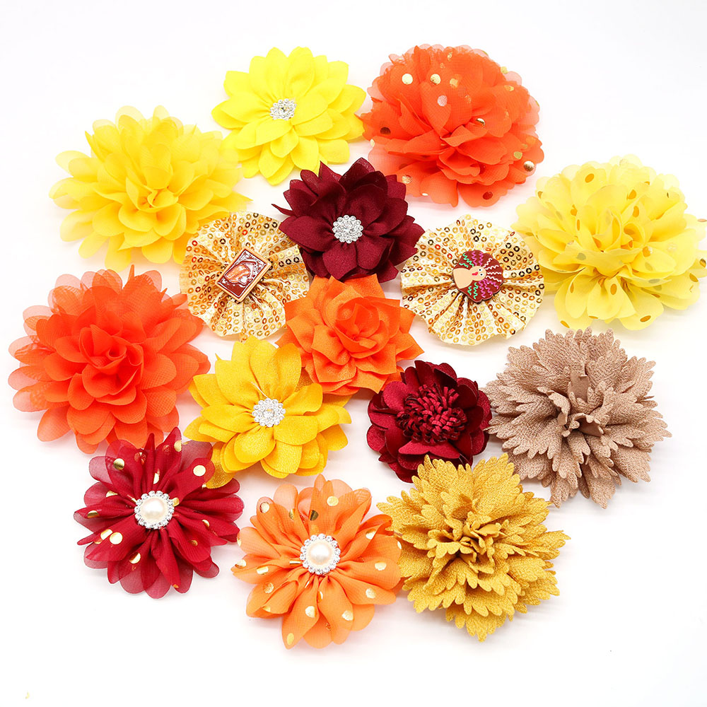 50pcs Thanksgiving Fall Dog Bowties – Adjustable Orange Collar for Pets - Image 3