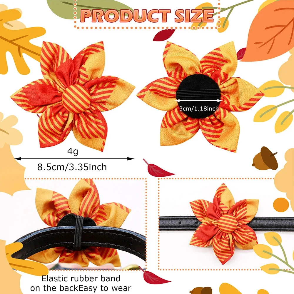 50PCS Fall Thanksgiving Dog Bowtie Collar Set - Movable Pet Accessories - Image 5