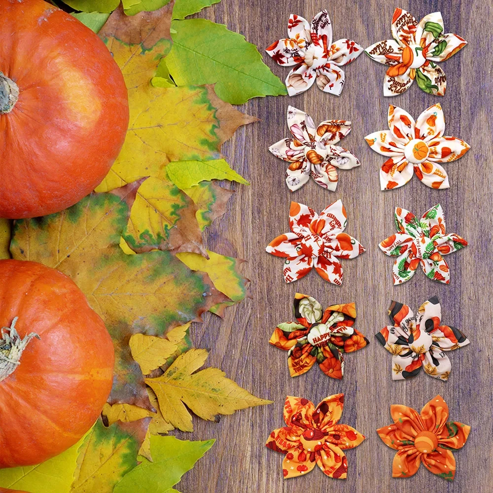 50PCS Autumn Dog Bowties – Movable Thanksgiving Pet Collar Accessories - Image 3