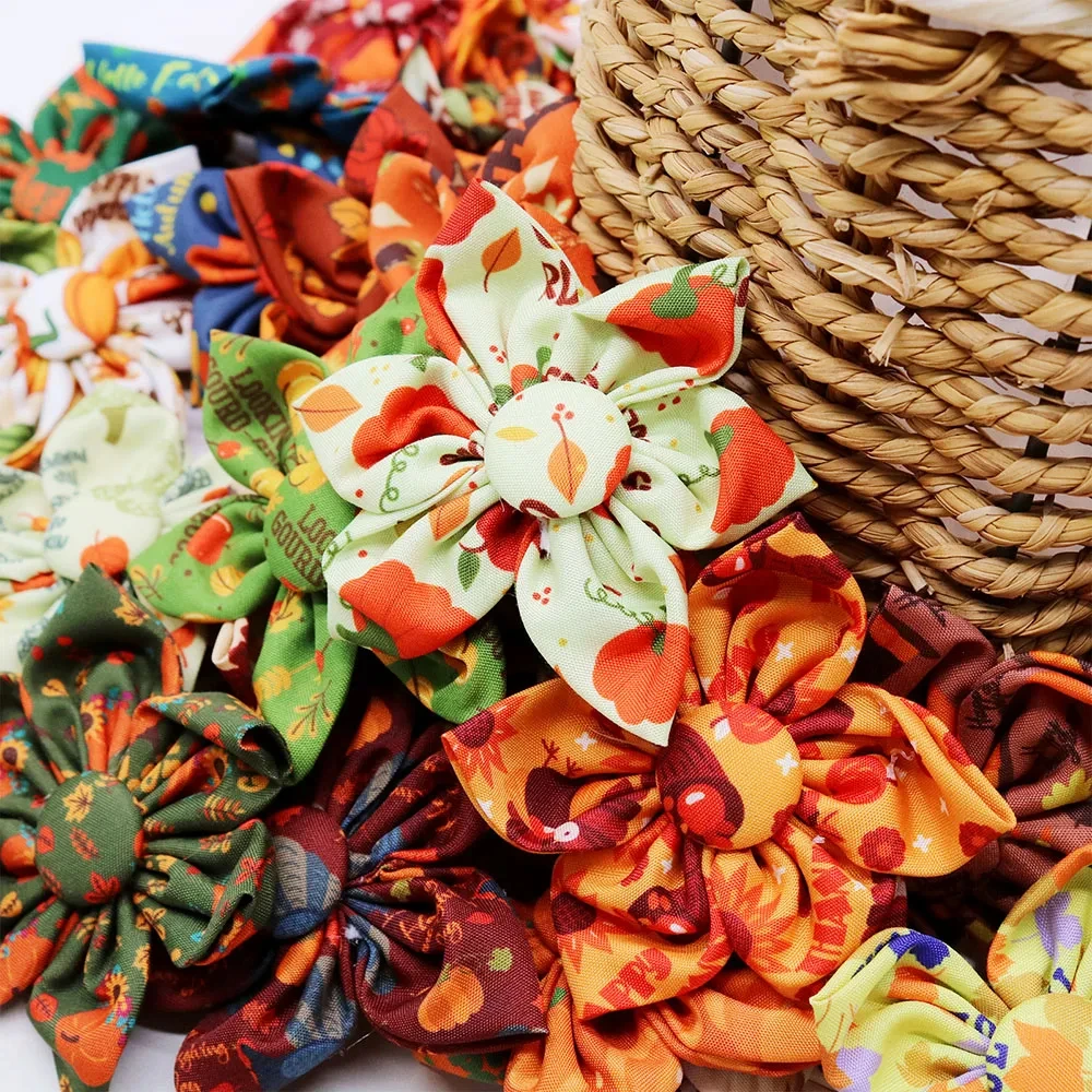 50PCS Autumn Dog Bowties – Movable Thanksgiving Pet Collar Accessories - Image 2
