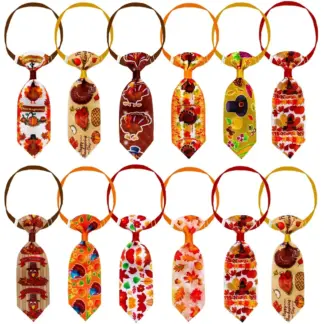 Thanksgiving Pet Neckties & Bowties Set for Small Dogs and Cats - 100pcs