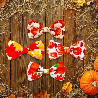 Dog Bow Tie Set – 50/100pcs Thanksgiving Pet Accessories for Dogs