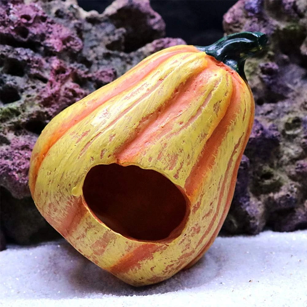 Pumpkin Fish Shelter Aquarium Decoration - Resin Ornament - Image 3