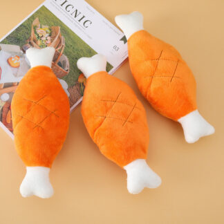 Plush Squeaky Bone Dog Toy – Bite-Resistant Chew Toy for Small & Medium Dogs