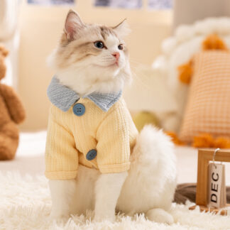 Cozy Color Block Pet Shirt for Autumn & Winter – Small to Medium Dogs & Cats