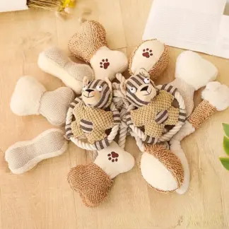 Durable Cotton Rope Dog Toy with Sound – Teeth Cleaning & Training Fun