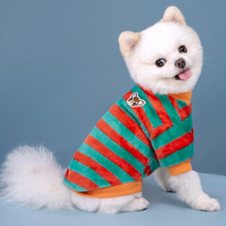 Cozy Autumn & Winter Rainbow Striped Pet Hoodie for Cats & Dogs
